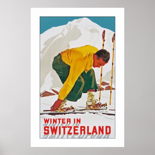 Winter in Zwitserland Poster (Voorkant)
