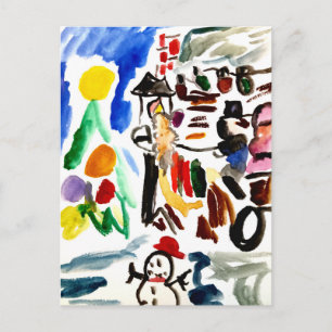 Winter ingesteld briefkaart