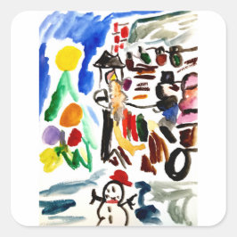 Winter ingesteld vierkante sticker