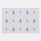 Winter Inpakpapier Set – Groene Bomen & Sneeuw Vel (Voorkant 3)
