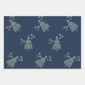Winter Inpakpapier Set – Groene Bomen & Sneeuw Vel (Voorkant)