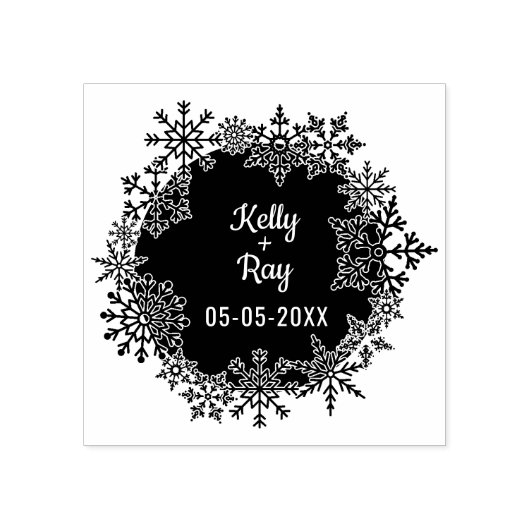 Winter Inspired Design for Wedding with Snowflakes Rubberstempel (Afrduk)