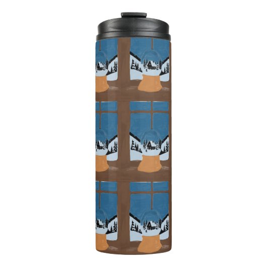 Winter Insulated Bottle - Snow Globe by the Window Thermosbeker (Voorkant)