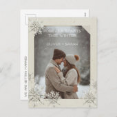 Winter intieme bruiloft diner nodigen briefkaart (Voorkant / Achterkant)