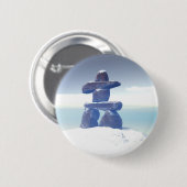 Winter-inukshuk-Button Ronde Button 5,7 Cm (Voorkant /achterkant)