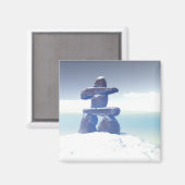 Winter inukshuk Magnet (Voorkant / Achterkant)