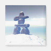 Winter inukshuk Magnet (Voorkant)