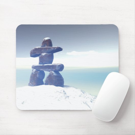 Winter inukshuk Mousepad Muismat (Met muis)