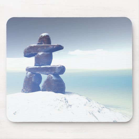Winter inukshuk Mousepad Muismat (Voorkant)
