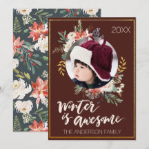 Winter is Awesome Bloem Foto Vakantiekaart