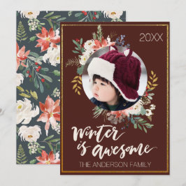 Winter is Awesome Bloem Foto Vakantiekaart Kaart