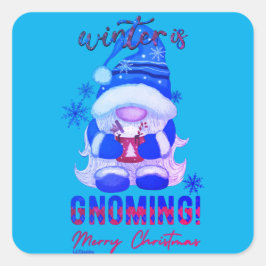 WINTER IS GNOMISCH GNOMISCH KERNCENome Vierkante Sticker
