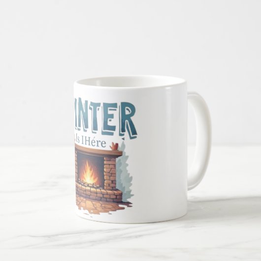 Winter Is Here Fireplace Mug – Cozy Fire Design Koffiemok (Voorkant rechts)