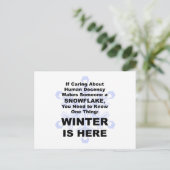 Winter is hier briefkaart (Staand voorkant)