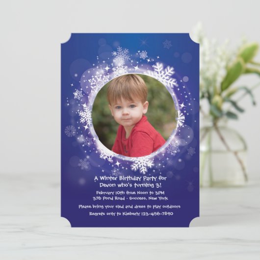 Winter is hier Fotouitnodiging Kaart (Staand voorkant)