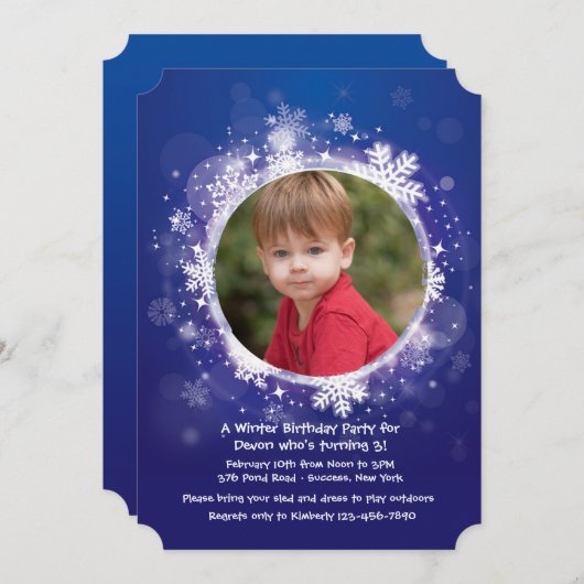 Winter is hier Fotouitnodiging Kaart (Voorkant / Achterkant)