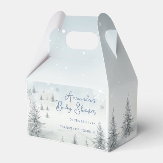 Winter is koud buiten Baby shower dank u Bedankdoosjes (Voorkant Zijde)