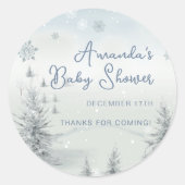 Winter is koud buiten Baby shower dank u Ronde Sticker (Voorkant)