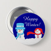 Winter is Quite Snowy:  Dark Blue Ronde Button 7,6 Cm (Voorkant /achterkant)