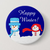 Winter is Quite Snowy:  Dark Blue Ronde Button 7,6 Cm (Voorkant)