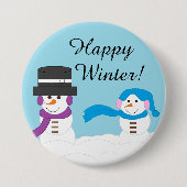 Winter is Quite Snowy: Light Blue Ronde Button 7,6 Cm (Voorkant)