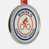 Winter is Snot Rocket Season Cycling Metalen Ornament (Rechts)