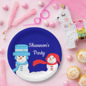 Winter is Snowy:  Dark Blue Papieren Bordje (Feest)