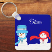 Winter is Snowy: Dark Blue Sleutelhanger (Voorkant)