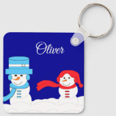 Winter is Snowy: Dark Blue Sleutelhanger (Achterkant)