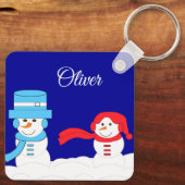 Winter is Snowy: Dark Blue Sleutelhanger (Achterkant)