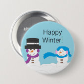 Winter is Snowy:  Light Blue Ronde Button 7,6 Cm (Voorkant /achterkant)