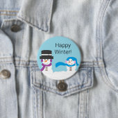 Winter is Snowy:  Light Blue Ronde Button 7,6 Cm (In situ)