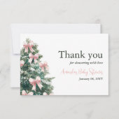 Winter It's Cold Outside Pink Bow Girl Baby Shower (Voorkant)