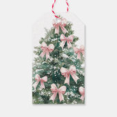 Winter It's Cold Outside Pink Bow Girl Baby Shower Cadeaulabel (Achterkant)