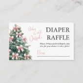 Winter It's Cold Outside Pink Bow Girl Baby Shower Informatiekaartje (Voorkant)