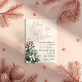 Winter It's Cold Outside Pink Bow Girl Baby Shower Kaart