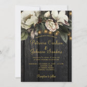 Winter ivoor witte bloemen rustiek boeket bruiloft kaart (Voorkant)