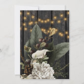 Winter ivoor witte bloemen rustiek boeket bruiloft kaart (Achterkant)