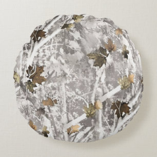 Winter jacht camouflage look rond kussen