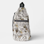 Winter jacht camouflage look sling bag (Voorkant)