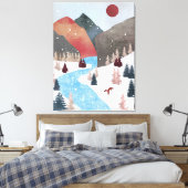 Winter Jacht Vos Canvas Afdruk (Insitu (Slaapkamer))