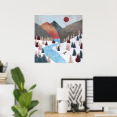 Winter Jacht Vos Poster (Thuiskantoor)