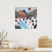 Winter Jacht Vos Poster (Keuken)