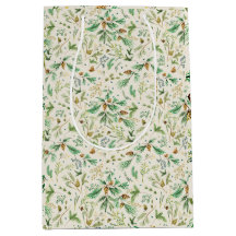 Winter Jeneverbes Pine op Off White Gift Bag