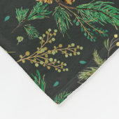 Winter Jeneverbes Pine op Zwarte Achtergrond Deken (Hoek)