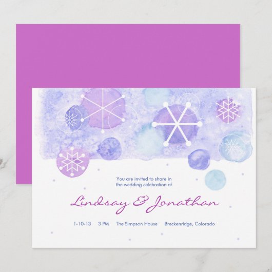 Winter Jewels Wedding Kaart (Voorkant / Achterkant)