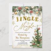 Winter Jingle en Mingle Kerstfeest Kaart (Voorkant)