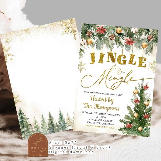 Winter Jingle en Mingle Kerstfeest Kaart