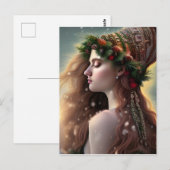 Winter Joelfeest Godin Briefkaart (Voorkant / Achterkant)