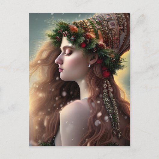 Winter Joelfeest Godin Briefkaart (Voorkant)